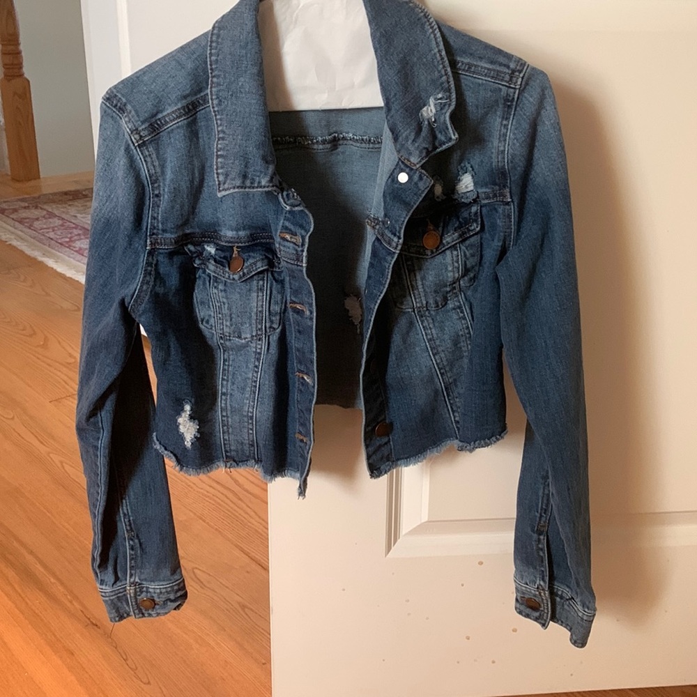 cropped jean jacket
